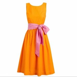 J Crew orange and pink poplin dress size 4 NWT